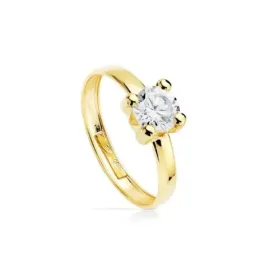 Solitario oro 18k para mujer garras [7550]