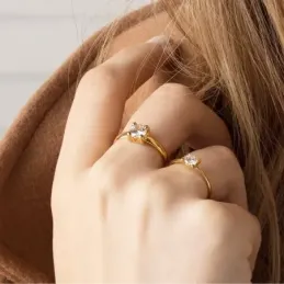 Solitario oro 18k para mujer garras [7550]