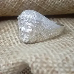 Cristo Gitano Cabeza Anillo en Plata de Ley 925m macizo para hombre 1