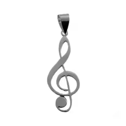 Colgante plata ley 925m liso 45mm. clave sol [AA7665]
