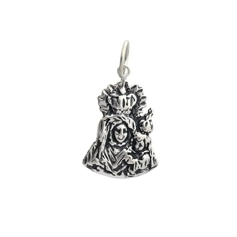 Medalla colgante plata ley 925m 20mm. Virgen Jimena [AA7969]
