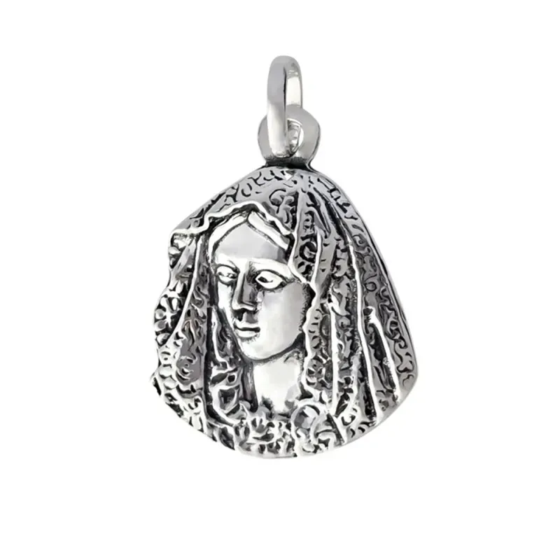 Cabeza rostro Virgen plata ley 925m 25mm. Macarena [AA8131]