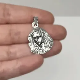 Cabeza rostro Virgen plata ley 925m 25mm. Macarena [AA8131]