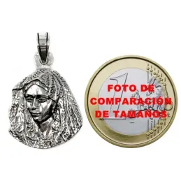 Cabeza rostro Virgen plata ley 925m 25mm. Macarena [AA8131]