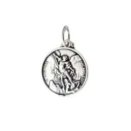 Colgante plata ley 925m 15mm. medalla San Miguel [AA8276]