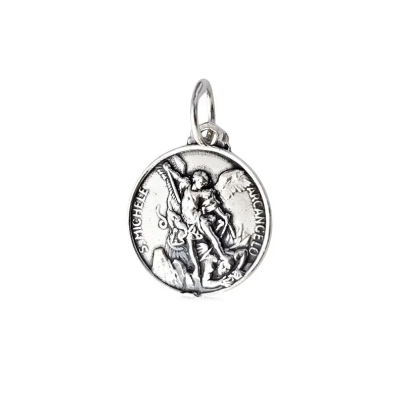 Colgante plata ley 925m 15mm. medalla San Miguel [AA8276]