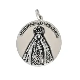 Colgante plata ley 925m 30mm. Virgen Dolores [AA8291]
