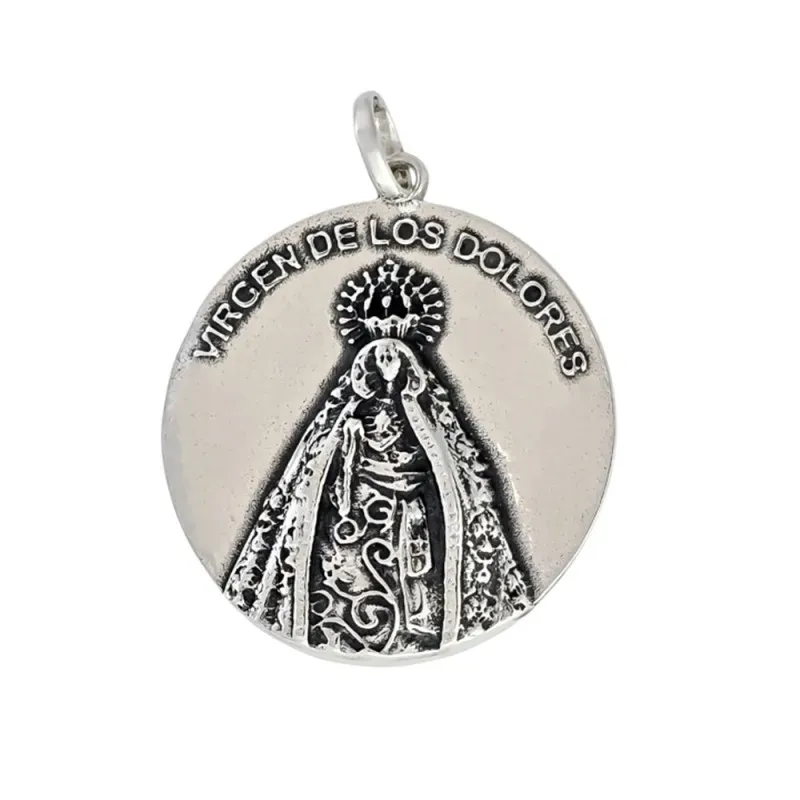 Colgante plata ley 925m 30mm. Virgen Dolores [AA8291]