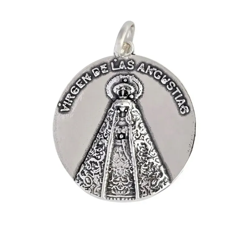 Colgante plata ley 925m 30mm. Virgen Angustias [AA8292]