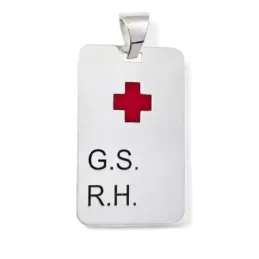 Colgante plata ley 925m 33mm. chapa G.S R.H cruz roja [AA8307]