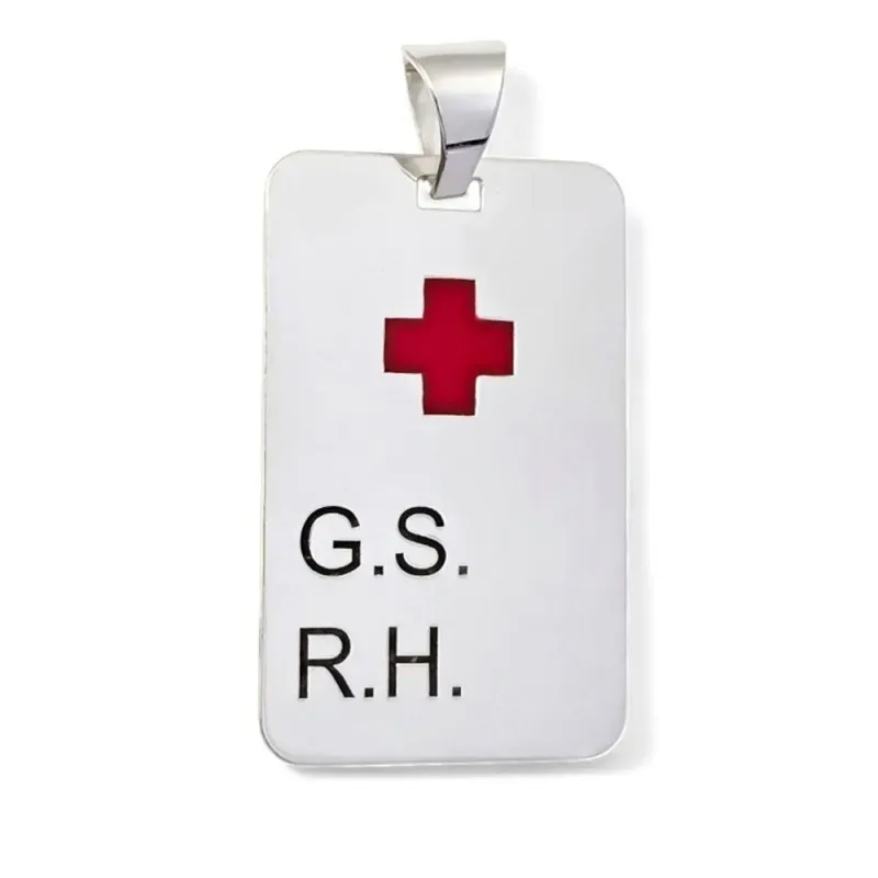 Colgante plata ley 925m 33mm. chapa G.S R.H cruz roja [AA8307]