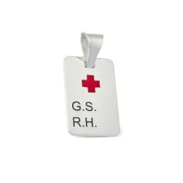 Colgante plata ley 925m 20mm. chapa G.S R.H cruz roja [AA8308]