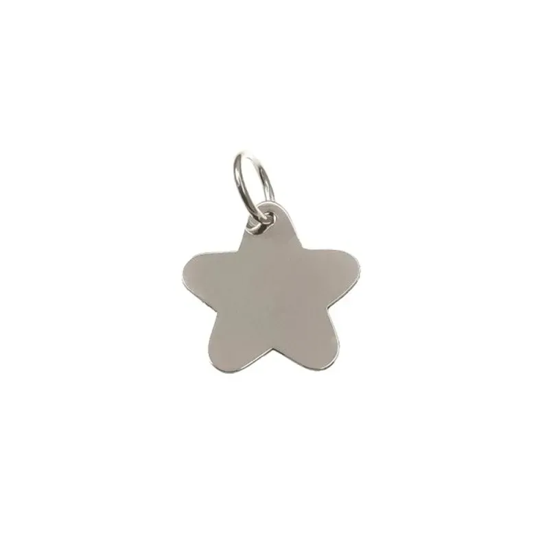 Colgante plata ley 925m 15mm. chapa estrella láser [AA8384GR]