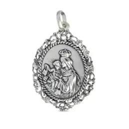Colgante plata ley 925m 40mm. medalla Virgen Carmen [AA8420]