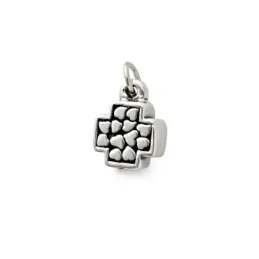 Colgante plata ley 925m 12mm. cruz corazones electroforming [AA8444]