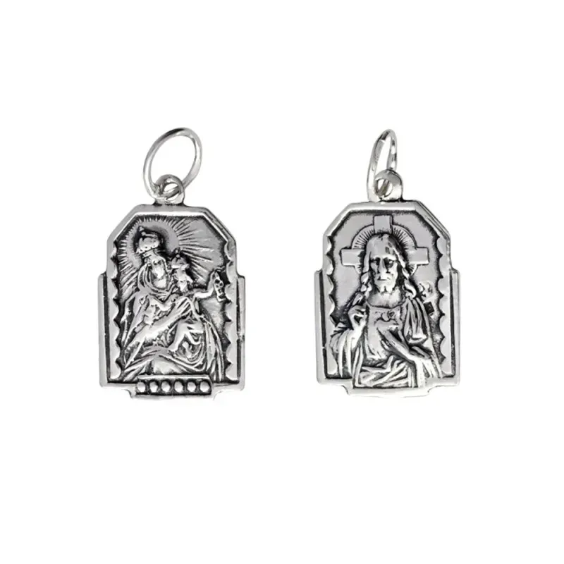 Colgante plata ley 925m 20mm. medalla escapulario [AA8488]