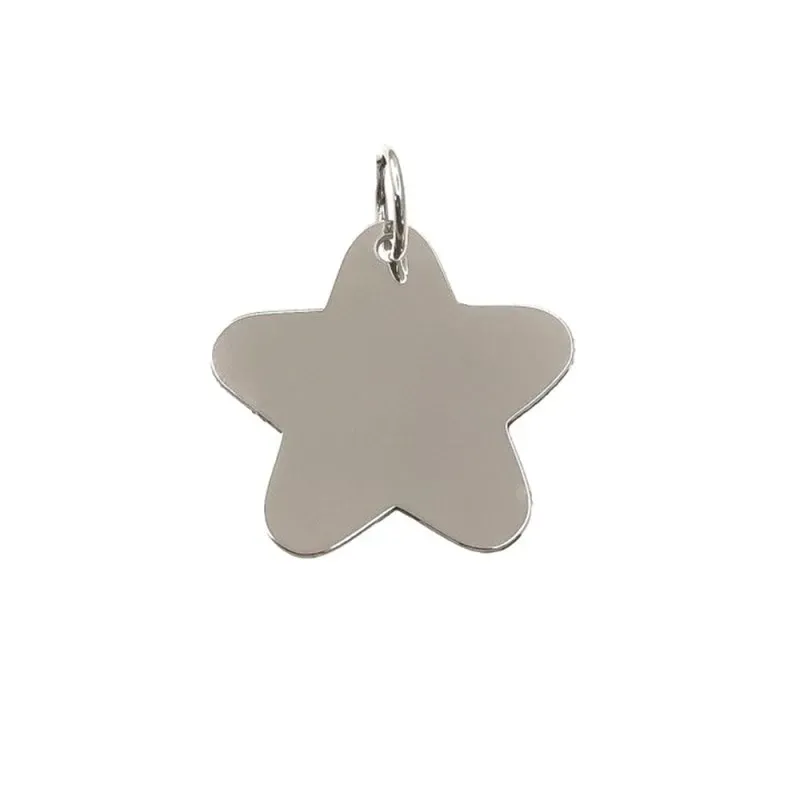 Colgante plata ley 925m 19mm. chapa estrella para grabar [AA8493]