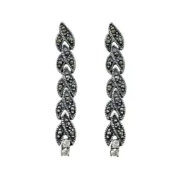 Pendientes plata ley 925m piedras marquesitas [AA8851]