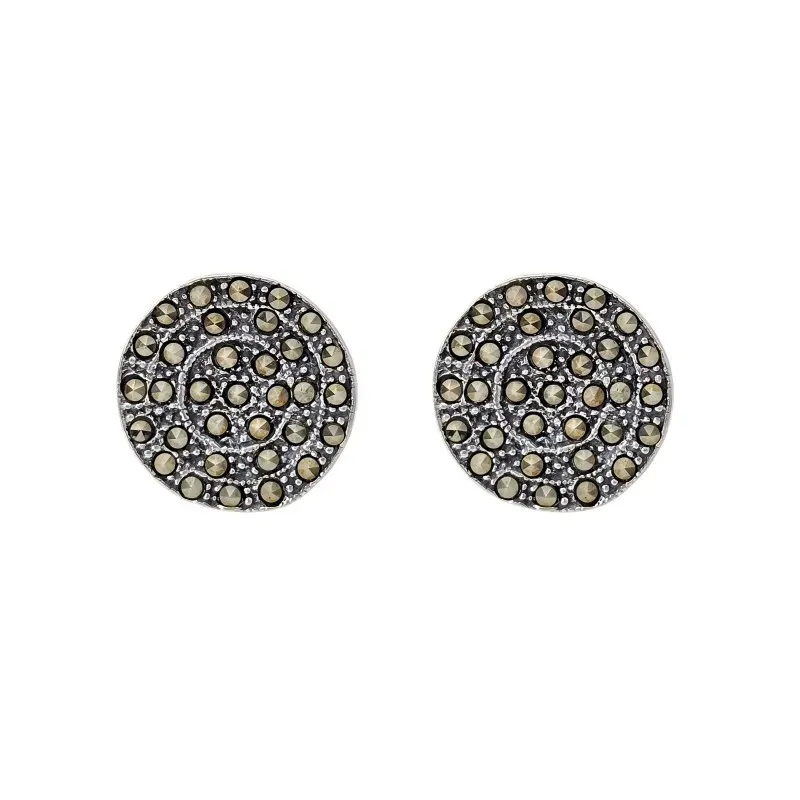 Pendientes plata ley 925m liso 18mm. marquesitas redondo [AA8855]