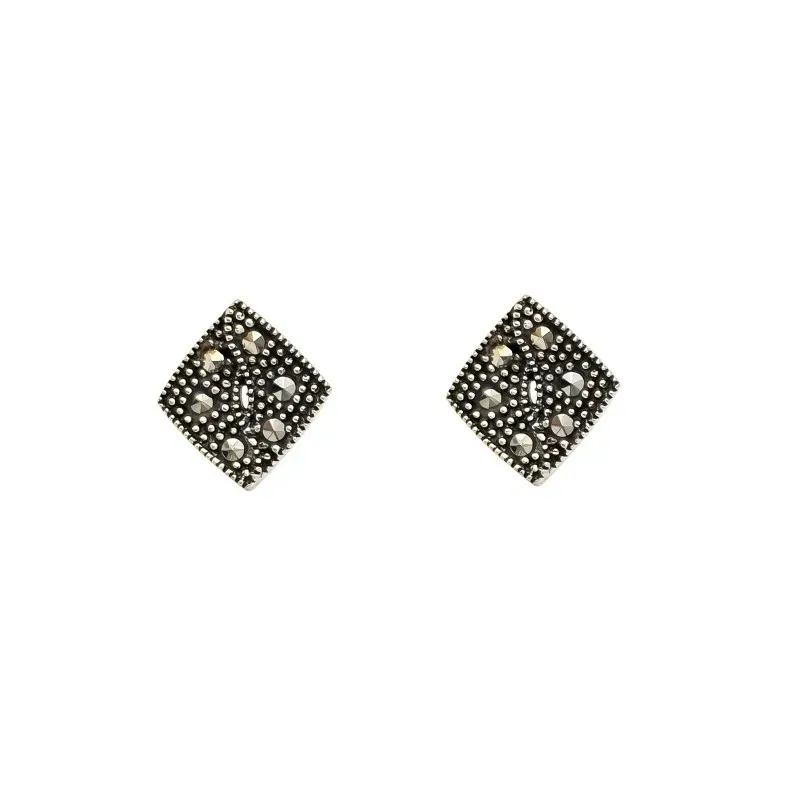 Pendientes plata ley 925m marquesitas 10mm. rombo [AA8882]