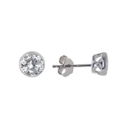 Pendientes plata ley 925m circonita 6mm.  [AA8938]