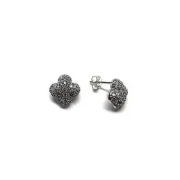 Pendientes plata ley 925m liso 12mm. circonita rodiado [AA9003]