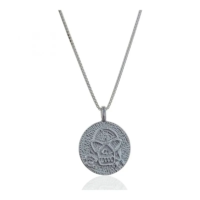 Gargantilla plata ley 925m lisa circular relieve [AA9688]