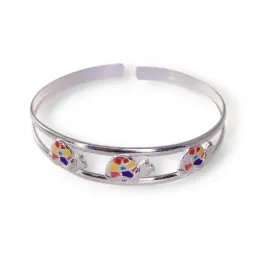 Brazalete plata ley 925m abierto tortugas esmaltadas [AB0555]