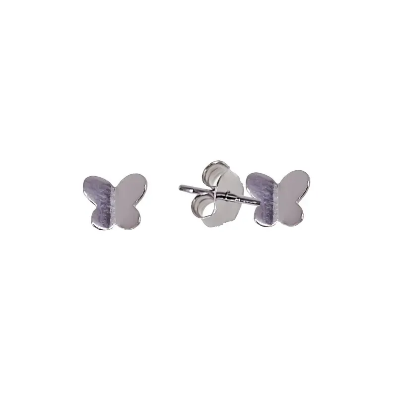 Pendientes plata ley 925m mariposa 6mm.  [AB0632]