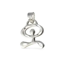 Colgante plata Ley 925m Indalo matizado tallado 22mm. [AB1066]