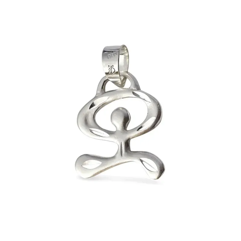 Colgante plata Ley 925m Indalo matizado tallado 22mm. [AB1066]