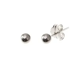 Pendientes plata Ley 925m bola lisa 5mm. [AB1127]
