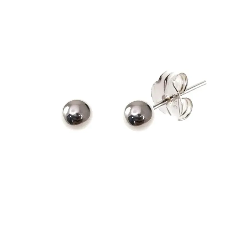 Pendientes plata Ley 925m bola lisa 5mm. [AB1127]