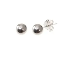 Pendientes plata Ley 925m bola lisa 7mm. [AB1129]