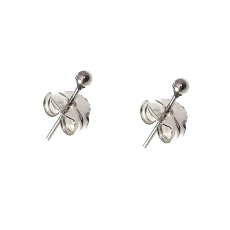 Pendientes plata Ley 925m bola lisa 2mm. [AB1226]