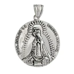 Colgante plata Ley 925m Virgen Soledad 38mm. [AB1321]