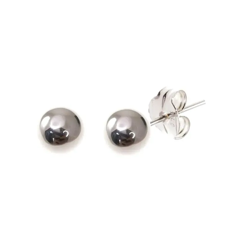 Pendientes plata Ley 925m bola lisa 9mm. [AB1341]
