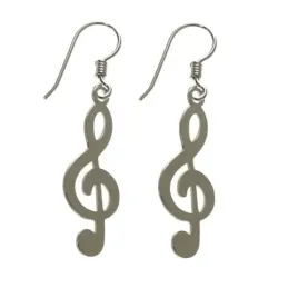 Pendientes plata Ley 925m largos clave sol [AB1385]