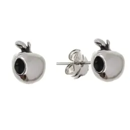 Pendientes plata Ley 925m manzana oxidado  [AB1390]
