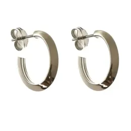 Pendientes plata Ley 925m aro oval presión [AB1403]