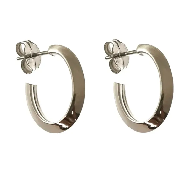 Pendientes plata Ley 925m aro oval presión [AB1403]