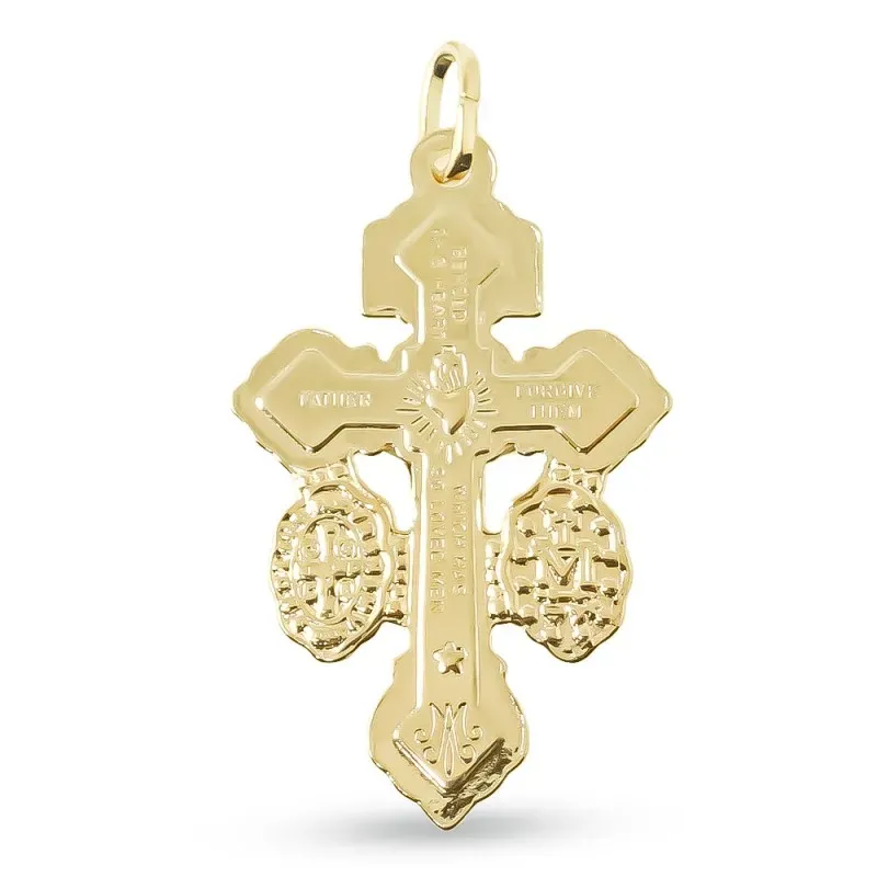 Cruz del Perdón Colgante Plata Ley 925m chapado oro 32 mm. JESÚS DE