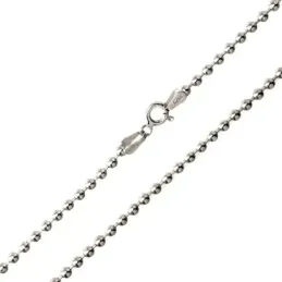 Cadena plata ley 925m 40cm. bolas 2.50mm. [AB0360]