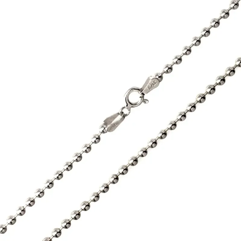 Cadena plata ley 925m 40cm. bolas 2.50mm. [AB0360]