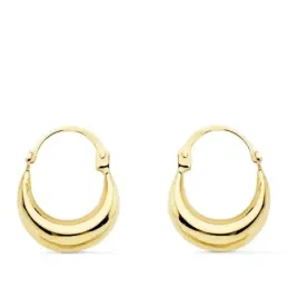 Pendientes oro 9k mujer 13 mm. modelo morcilla huecos