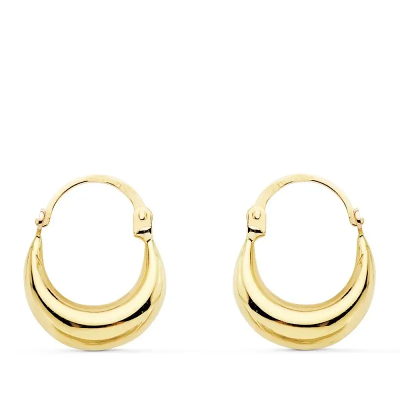Pendientes oro 9k mujer 13 mm. modelo morcilla huecos