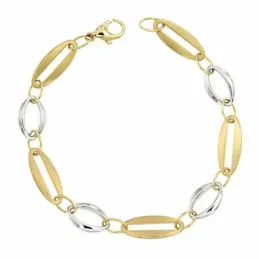 Pulsera oro 18k bicolor 19.5cm.  [AA1694]
