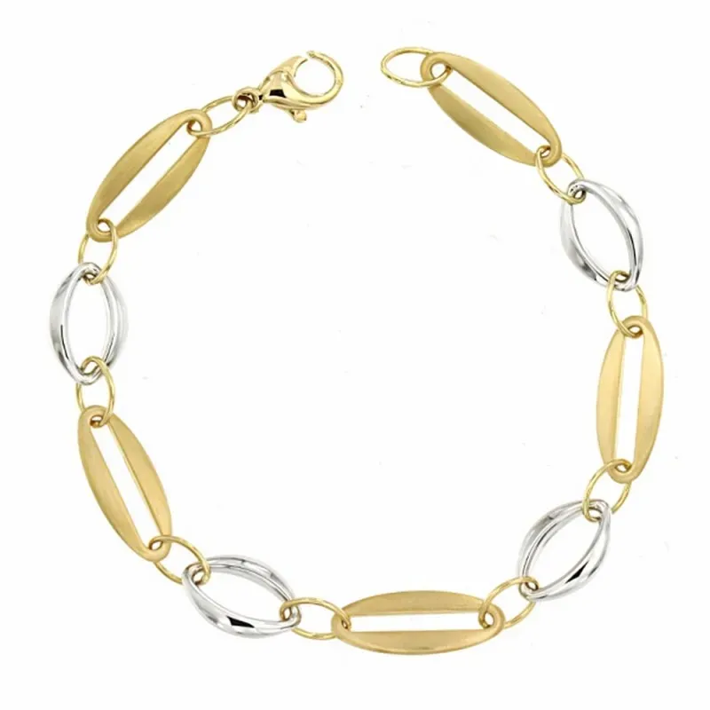 Pulsera oro 18k bicolor 19.5cm.  [AA1694]