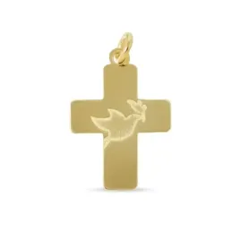 Cruz Colgante Primera Comunión Plata Ley 925m chapado oro 22 mm. Pal