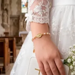 Virgen Milagrosa Pulsera Plata de Ley 925m Primera Comunión chapada o